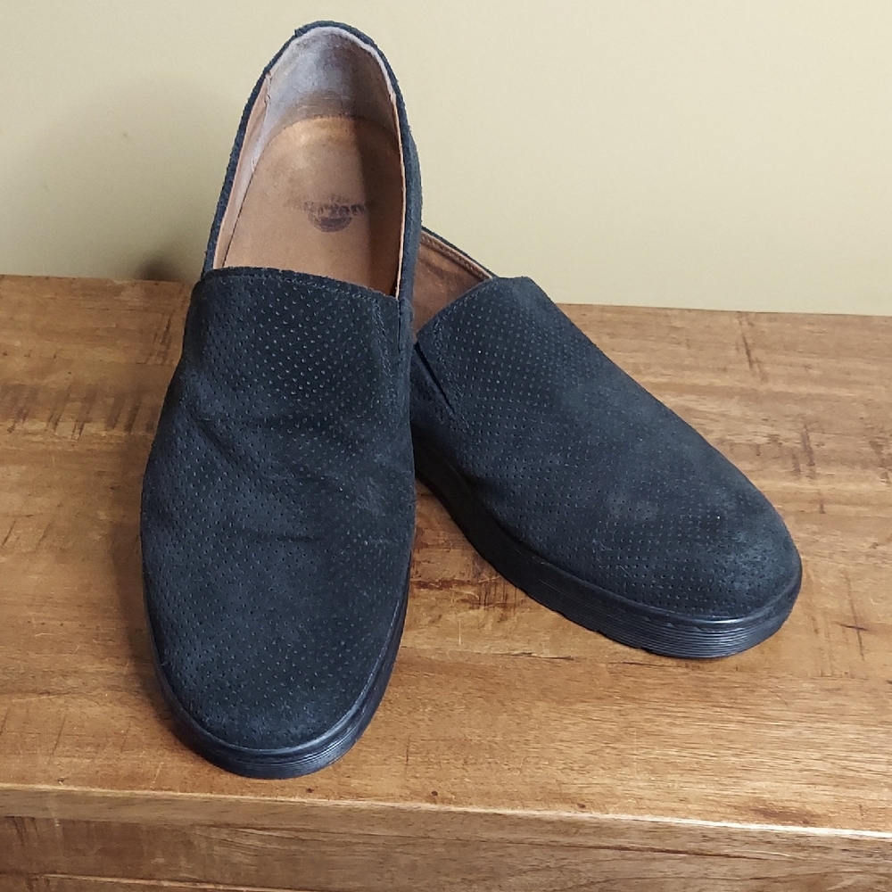 Dr. Martens - Perforated Black Suede Slip On Loafer - EUC - Size 12